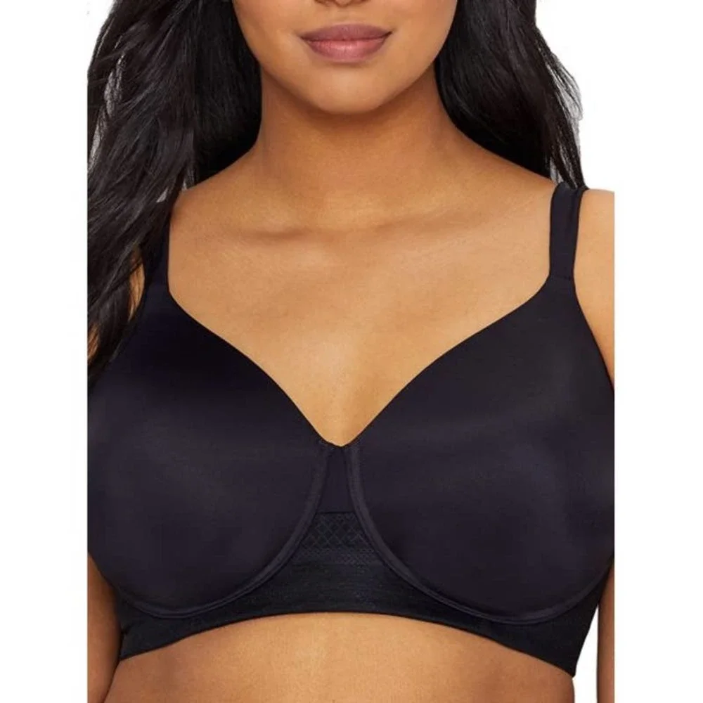 Vanity Fair Breathable Luxe Full Figure Wirefree Bra Black NWT Size 40C